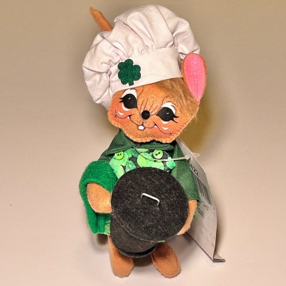 Annalee 6” Irish Chef Mouse with Chef Hat Coat and Shamrock Apron. NWT - Picture 2 of 14